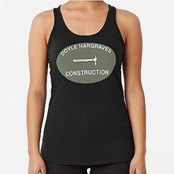 Doyle Hargraves Construction Sling Blade White Classic Racerback Tank Top