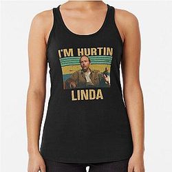 Loose Black Chic Cartoon Men Plus Size Tee Loose, Doyle Hargraves Sling Blade Racerback Tank Top