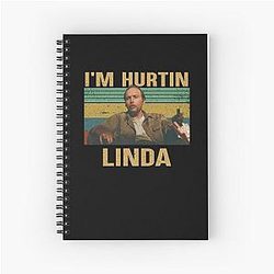 Loose Black Chic Cartoon Men Plus Size Tee Loose, Doyle Hargraves Sling Blade Spiral Notebook