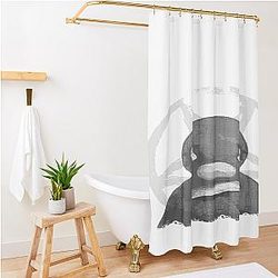 Slipnoot Pingu White Print Shower Curtain Premium Merch Store