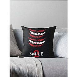 Aesthetic Smile Horror Graphic Throw Pillow