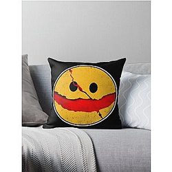 Smile Horror Emote Throw Pillow