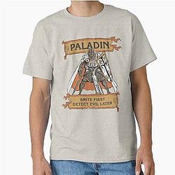 Tabletop RPG Paladin Smite First Detect Evil Classic T-Shirt