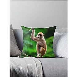 Tropical Smite Monkey For Paradise Joy Throw Pillow
