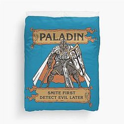 Tabletop RPG Paladin - Smite First Detect Evil Duvet Cover