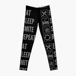 Eat Sleep Smite Repeat DnD 5e Paladin Print Leggings