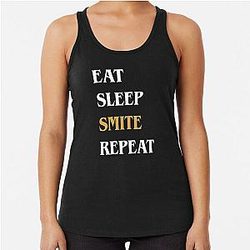 Eat Sleep Smite Repeat Funny Paladin Racerback Tank Top