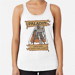 Tabletop RPG Paladin Smite First Detect Evil Racerback Tank Top