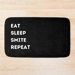 Eat, Sleep, Smite, Repeat (White Bath Mat)