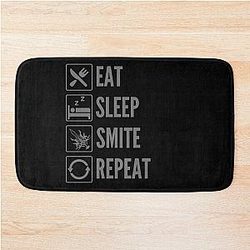 Eat, Sleep Smite Repeat DnD 5e Paladin Print Bath Mat