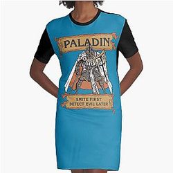 Tabletop RPG Paladin Smite Graphic T-Shirt Dress