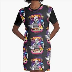 Super Smite Jesus Graphic T-Shirt Dress