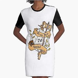 Pray Heal Smite Tabletop RPG Graphic T-Shirt Dress