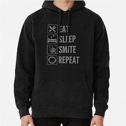 Eat, Sleep Smite Repeat  DND 5e Paladin Print Pullover Hoodie