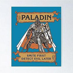 Tabletop RPG Paladin Smite First Later Poster