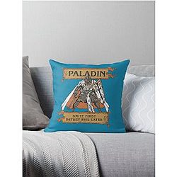 Tabletop RPG Paladin Smite First Detect Evil Later Throw Pillow