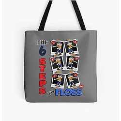 SML Bags - Jeffy 6 Steps to Floss - SML   All Over Print Tote Bag RB1201