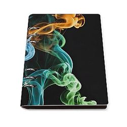 ZERAOKE Refillable A5 Binder Notebooks for Work School, Durable PU Leather Cover Metal Rings for Students Journal Planner, Colorful Smoke Loose Leaf Notebook for Office College Gift