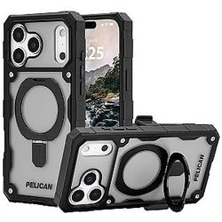 Pelican Shield iPhone 17 Pro Max Case Compatible with MagSafe Rugged Phone Case with 21ft Military-Grade Drop Protection Heavy Duty Phone Cover with Built-in Stand for iPhone 17 Pro Max Smoke