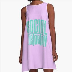 Social Distortion Band Logo Graphic - A-Line Dress Perfect Gift for You and Friends