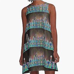 Dallas Skyline Social A-Line Dress