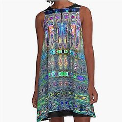 Social Distortion Digital Art A-Line Dress