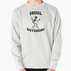 Social Distancing in Black (COVID-19) Pullover Sweatshirt