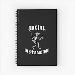 Social Distancing in White (COVID-19, Corona Virus) Spiral Notebook