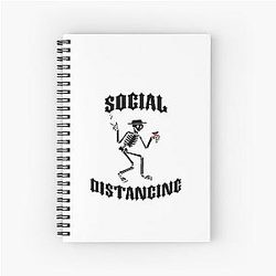Social DistancingSocial Distortion in Black COVID-19 Spiral Notebook