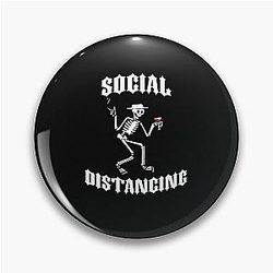 Social Distortion in White COVID-19 Pin