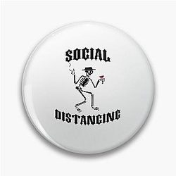 Social Distancing in Black (COVID-19) Pin