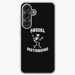 Social DistancingSocial Distortion in White (COVID-19, Corona Virus) Samsung Galaxy Soft Case