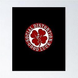 Social Distortion Red Good Luck  Chiffon Top Poster
