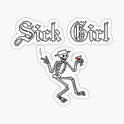 Social Distortion Sick Skeleton Sticker