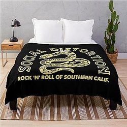 Rock Roll of Southern Social Distortion Vintage Skull Throw Blanket