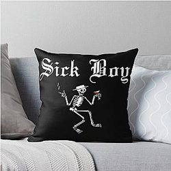 Sick Boy Skeleton Throw Pillow
