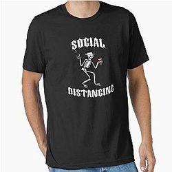 Social Distancing in White COVID-19 Essential T-Shirt