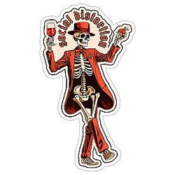 Social Distortion Skeleton Sticker 4 Inch Punk Rock Band Music Logo Waterproof Vinyl Decal for Laptop Water Bottle Car Tumbler Durable Funny Aesthetic Stickers for Adults