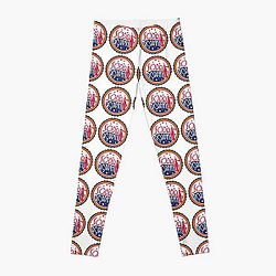 Sodapoppin Leggings - Sodapoppin Retro Soda Pop Bottle Cap Red Leggings RB1706