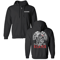 Fear The Reaper DTNK0409 Sons Of Anarchy Merch Zipped Hoodies