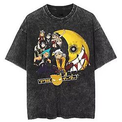 Retro PTTT1708 Washed  Soul Eater T-Shirts
