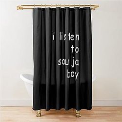 I Listen To Soulja Boy Design - Black Shower Curtain