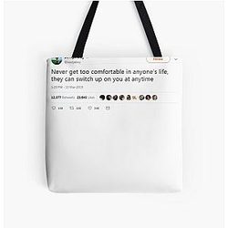 Soulja Boy - Never get too comfortable in anyone's life, they can switch on you at anytime All Over Print Tote Bag