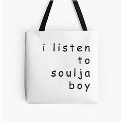 I Listen To Soulja Boy Comic Sans Design All-Over-Print Tote Bag
