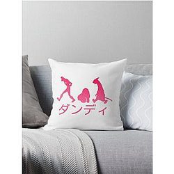 Space Dandy Silhouette "Dandy" (Pink) Throw Pillow