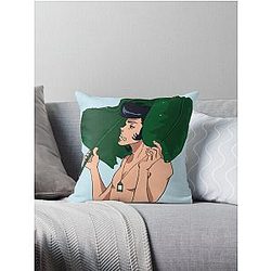 Jungle Space Dandy- Nude Throw Pillow