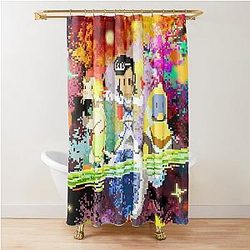 Space Dandy Pixel art Shower Curtain