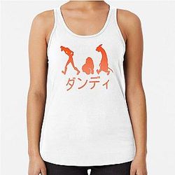 Space Dandy Silhouette "Dandy" (Orange) Racerback Tank Top