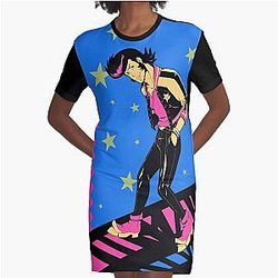 Space Dandy Strut Graphic T-Shirt Dress