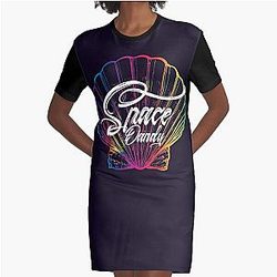 Space Dandy - Rainbow shell Graphic T-Shirt Dress